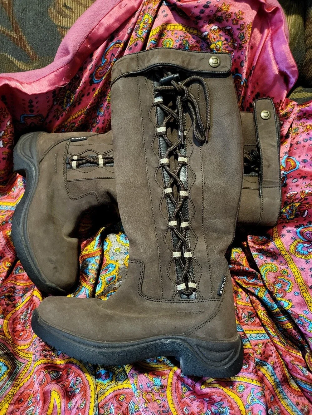 Dublin Pinnacle II Chocolate Brown Leather Riding Boots Women's Size 7.5